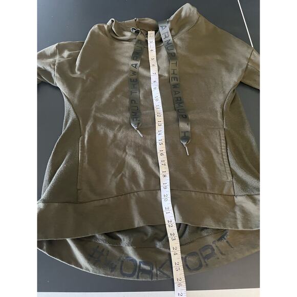 Jessica Simpson Women's Green Eyelet Sweatshirt Top Hooded Long Sleeve Small - Picture 4 of 8